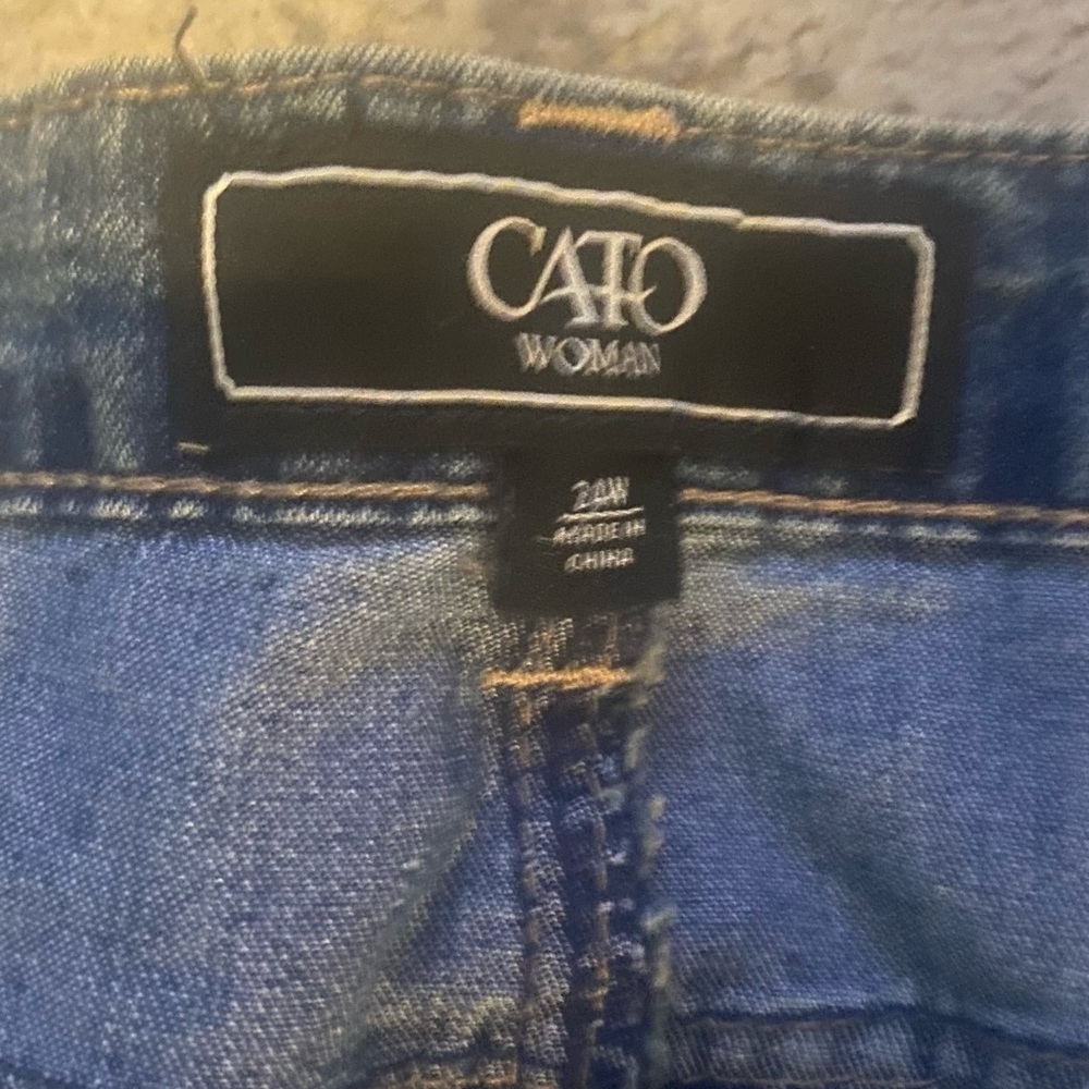 Cato Woman Denim Skirt Size 24W. Long w/Split, jeweled pockets new with tags - Picture 5 of 12